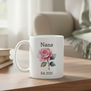 Mug Fleur de naissance de juin pour Nana avec année
