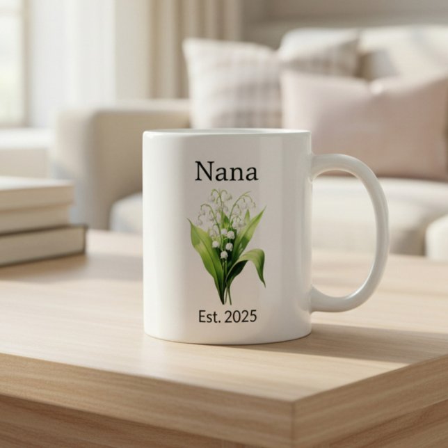 Mug Fleur de Naissance Lys de Mai pour Nana avec Année (Créateur téléchargé)