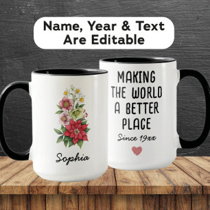 Mug Fleur de naissance personnalisée de décembre - Nom