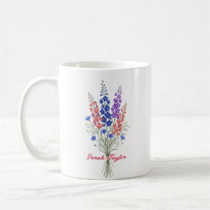 Mug Fleur de Naissance Personnalisée Larkspur Sur Mesu