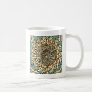 Mug Fleur de tournesol sur l'arrière - plan bleu-vert