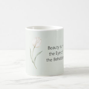 Mug Fleur de tulipe blanche menthe