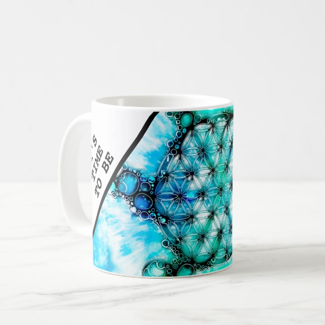 Mug Fleur De Vie - Façons Colorées 3 (Devant gauche)