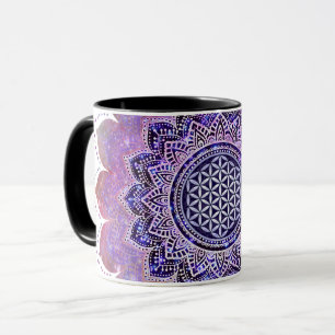 Mug Fleur de Vie - Galaxie de Style Vintage Espace 1
