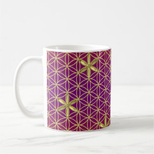Mug Fleur de Vie - timbre motif sans couture - or roug
