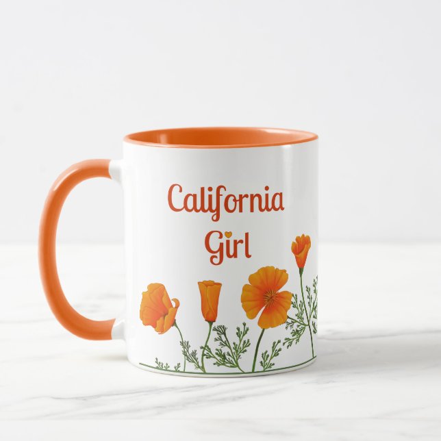 Mug Fleur d'État autochtone de Californie Girl Orange  (Gauche)