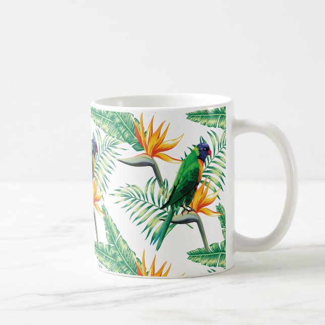 Mug Fleur D'Été Et Perroquet Coloré (Droite)