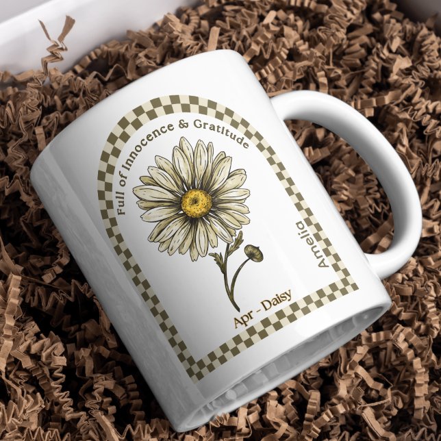 Mug Fleur du mois de naissance d'avril personnalisée (Créateur téléchargé)
