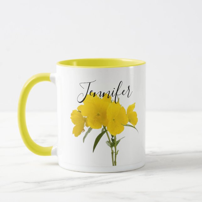 Mug Fleur du mois de naissance-Février personnalisé (Gauche)