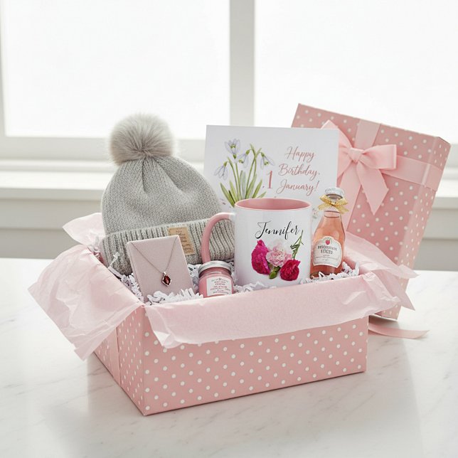 Mug Fleur du mois de naissance - janvier personnalisée (Créateur téléchargé)