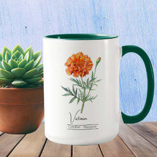 Mug Fleur du mois de naissance Octobre Marigold