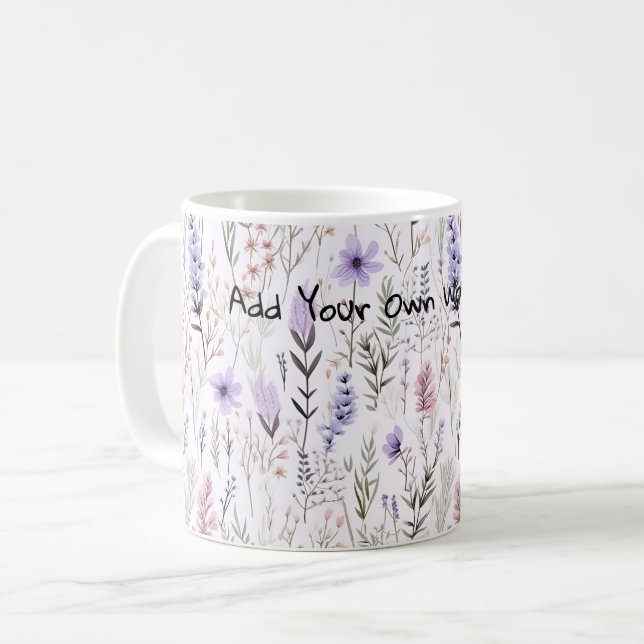 Mug Fleur fleur aquarelle cadeaux amant de café (Devant gauche)