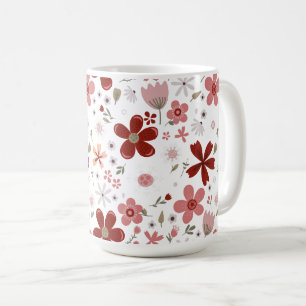 Mug Fleur florale motif rose rouge