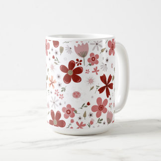 Mug Fleur florale motif rose rouge