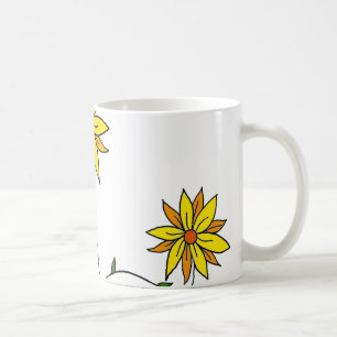 Mug Fleur Jaune Fantaisiste Art Doodle