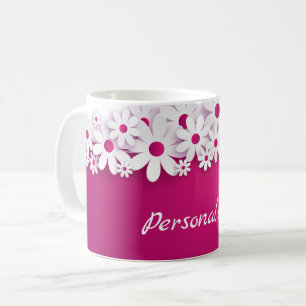 Mug Fleur marguerite blanche Magenta Fleur rose
