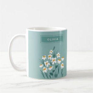 Mug Fleur marguerite moderne personnalisée mignon él
