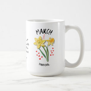 Mug Fleur Mois de naissance personnalisée MARS Daffodi