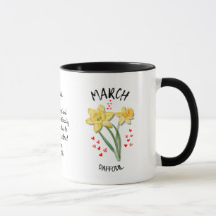 Mug Fleur Mois de naissance personnalisée MARS Daffodi