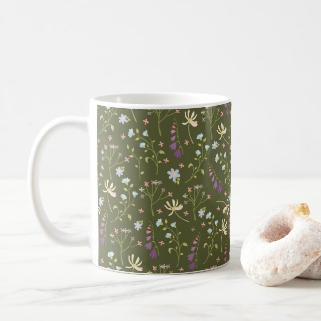 Mug Fleur Motif Printemps Floral Classique (Avec donut)