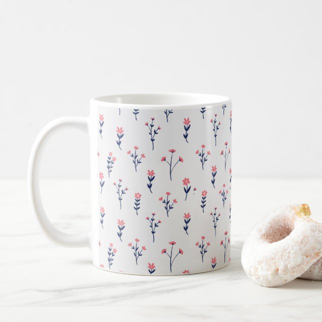 Mug Fleur Motif Printemps Floral Classique (Avec donut)