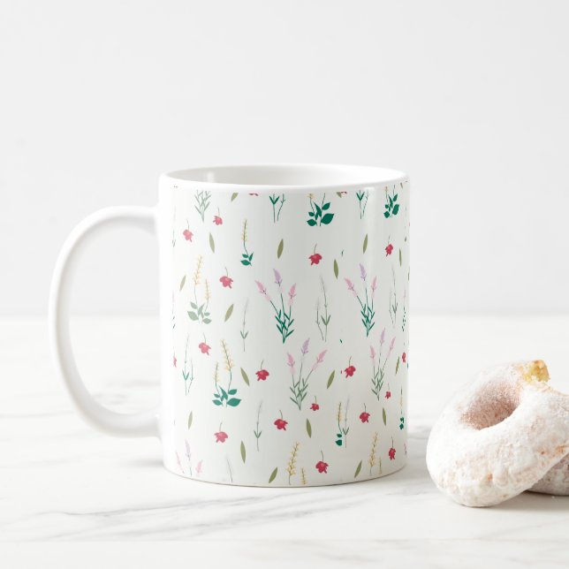 Mug Fleur Motif Printemps Floral Classique (Avec donut)
