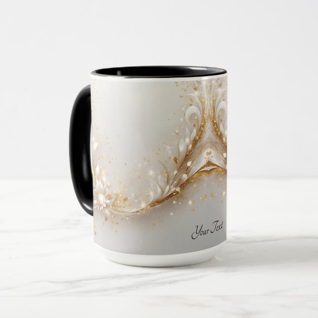 Mug Fleur Or Blanc (Devant gauche)