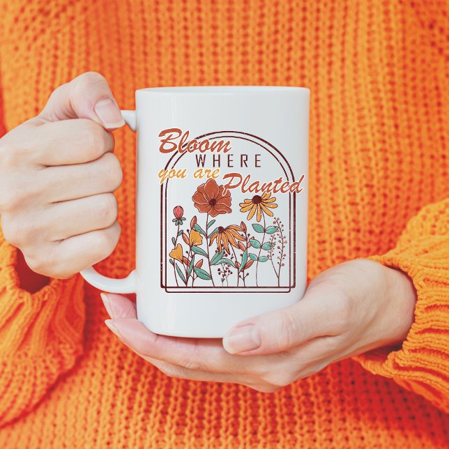 Mug Fleur Où Vous Êtes Planté, Fleur sauvage Floral (Créateur téléchargé)