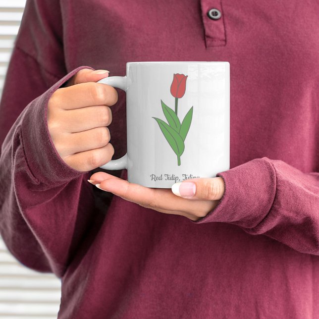 Mug Fleur pastel de Tulipe rouge botanique (Botanical Red Tulip Mug)