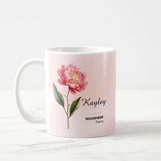 Mug Fleur Personnalisé Novembre (Gauche)
