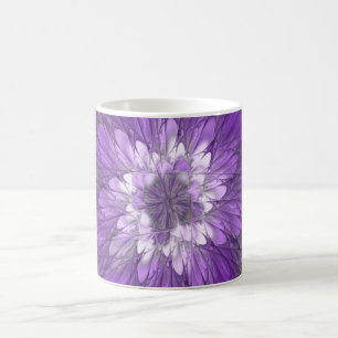 Mug Fleur psychédélique violette Abstraite Fractal Art