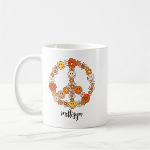 Mug Fleur Rétro Paix et Gentillesse