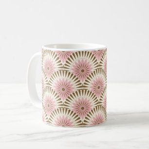 Mug Fleur rétro Sunrise - rose et marron