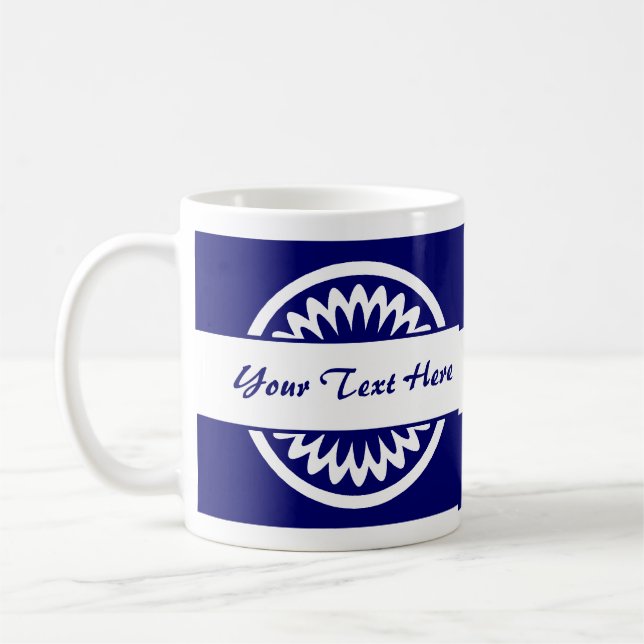 Mug Fleur ronde - bleu foncé (Gauche)