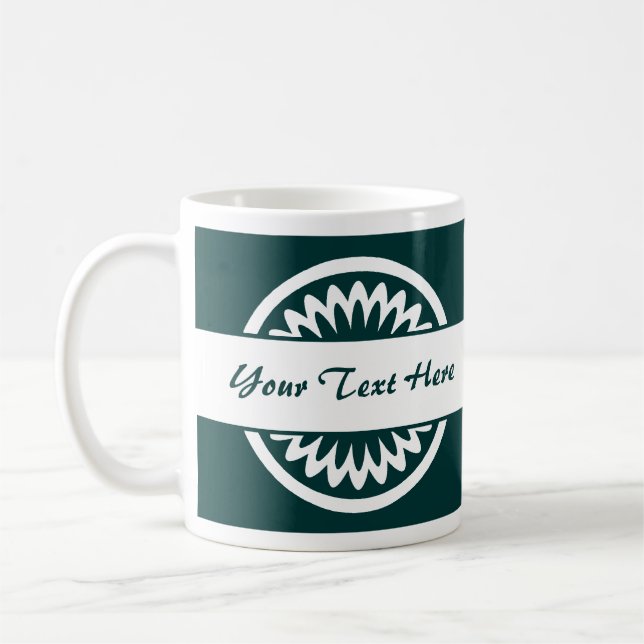 Mug Fleur ronde - Vert foncé (Gauche)