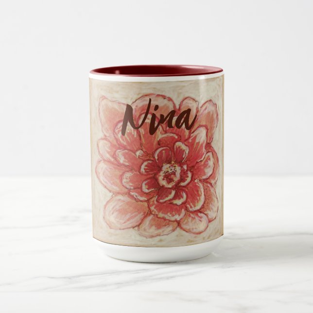 Mug Fleur rose pâle (Centre)