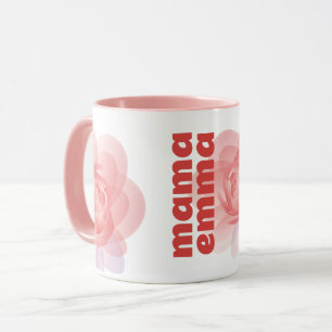 Mug Fleur Rose Personnalisée Cadeau personnalisé p