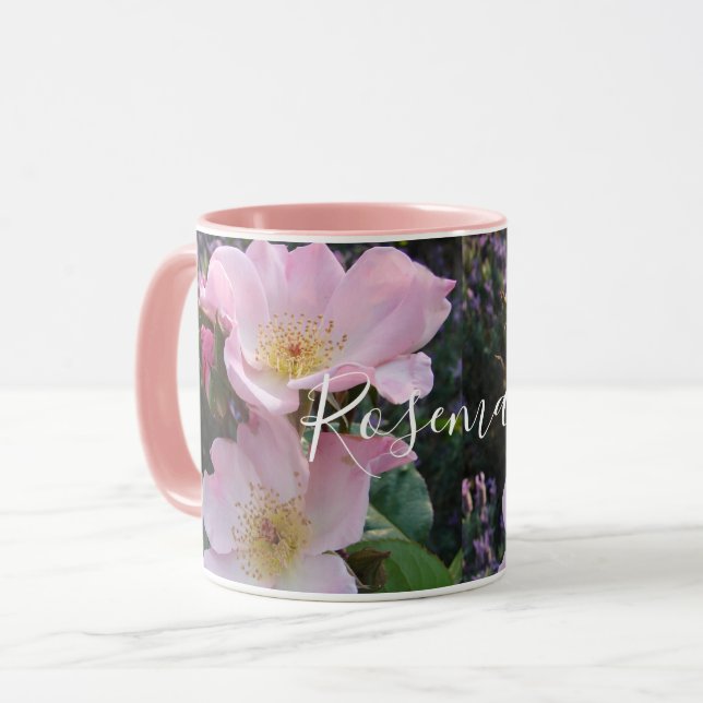 Mug Fleur Rose rose florale Photo Blush rose (Devant gauche)