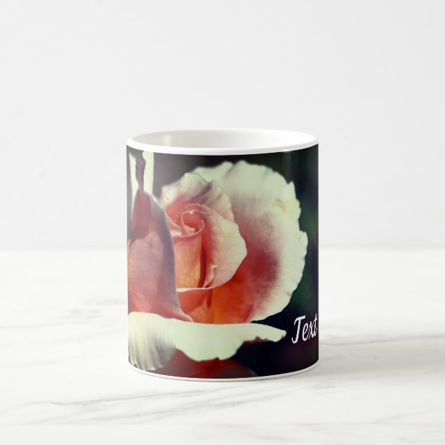 Mug Fleur Rosebud Pêche personnalisée (Centre)