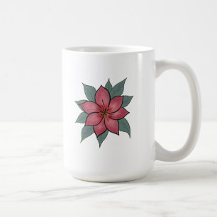 Mug Fleur rouge minimaliste