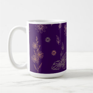 Mug Fleur sauvage à motifs pourpre foncé
