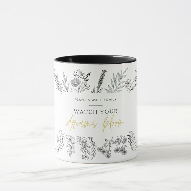 Mug fleur sauvage Accent Café avec Citation Inspir (Centre)