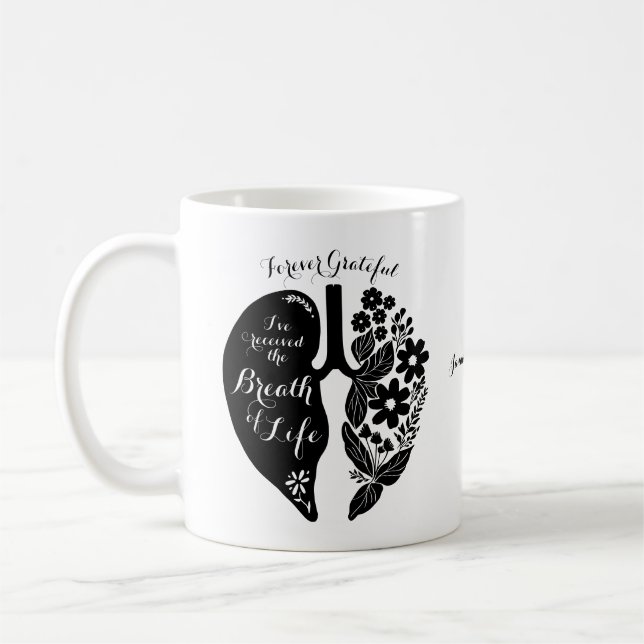 Mug Fleur sauvage de transplantation pulmonaire noir e (Gauche)