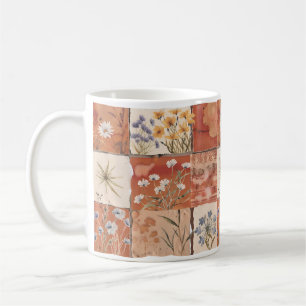 Mug Fleur sauvage en terre cuite Patchwork Rustique Bo