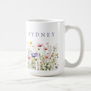Mug Fleur Sauvage Nom Personnalisé