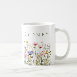 Mug Fleur Sauvage Nom Personnalisé