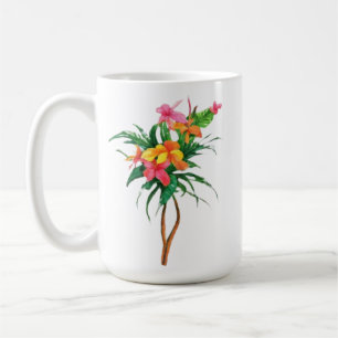 Mug Fleur tropicale jaune rose