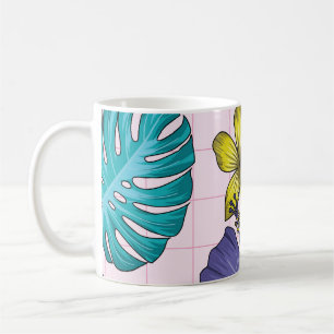Mug Fleur tropicale : motif feuille sans soudure