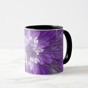 Mug Fleur Violette Abstraite Art Fractal Psychedelique