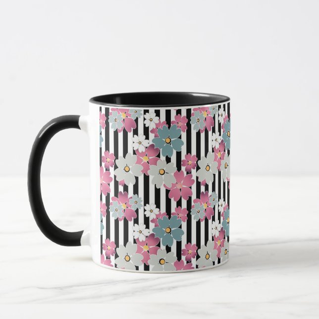 Mug Fleurie, rayée (Gauche)